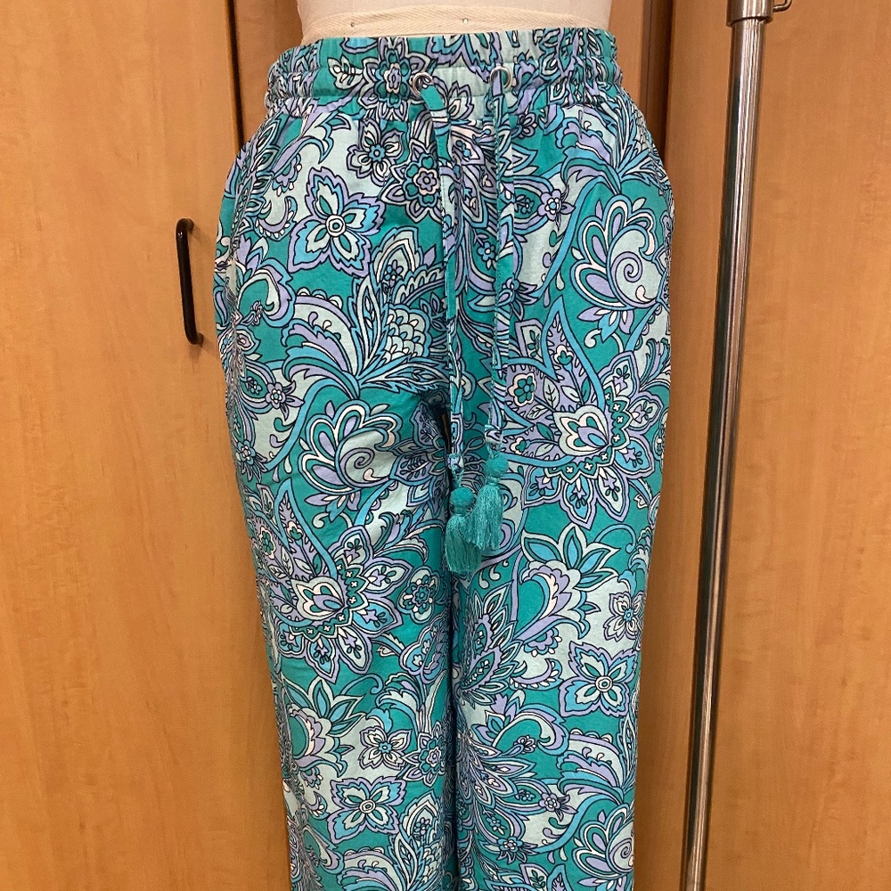 Belle Beach by Kim Gravel Cabana Cropped Beach Pant Sz XS